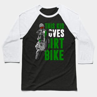 Youth Motorcross, Boys Dirt Bike Baseball T-Shirt